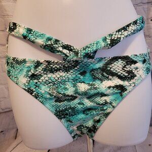 Sundazed Riley Snake-Print Stappy Bikini Bottoms